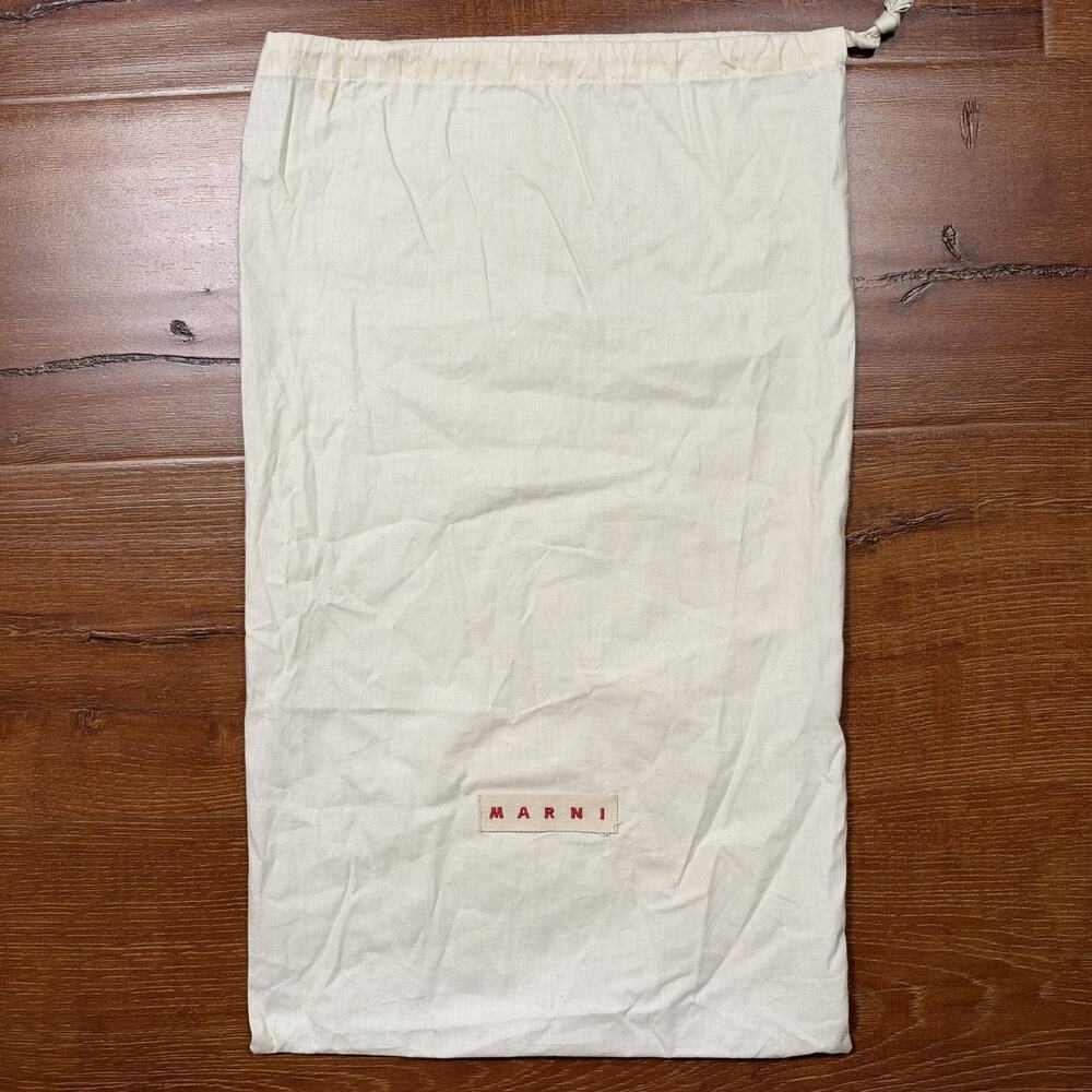 Marni Dust Bag 22"x13" Ivory Drawstring Organic Cotton Cover Protector Designer